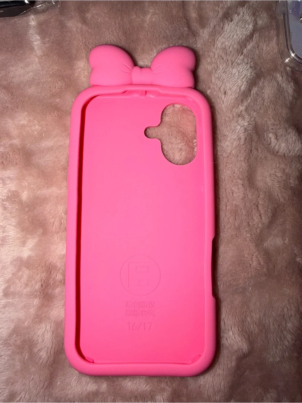 Pink Bow Silicone Phone Case for Women